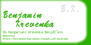 benjamin krevenka business card